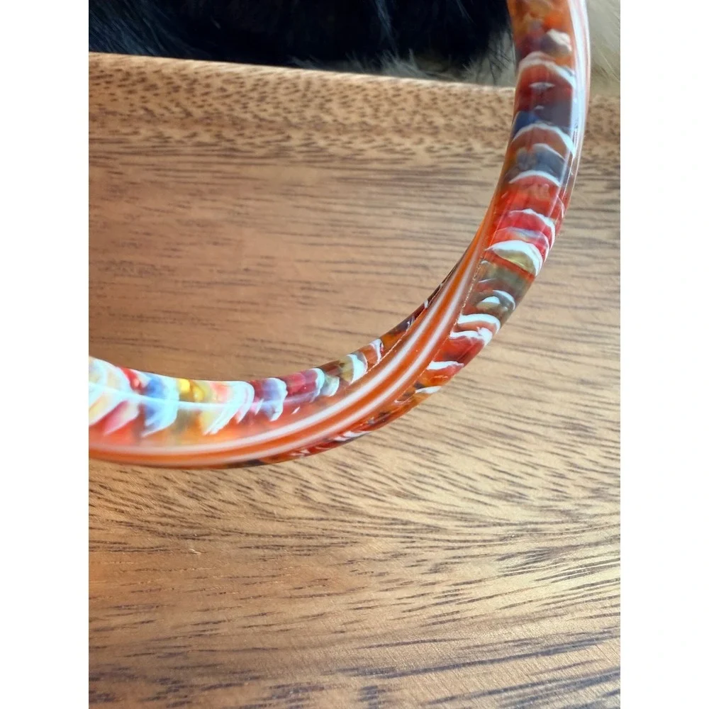Lea‎ Stein Paris Layered Knot Bead Bangle Bracelet Mid Century RARE
